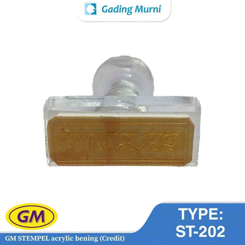 GM Stempel Acrylic Bening Teks Credit Type ST-202 | Cap Stempel Akrilik Bening Kantor & Keuangan | S