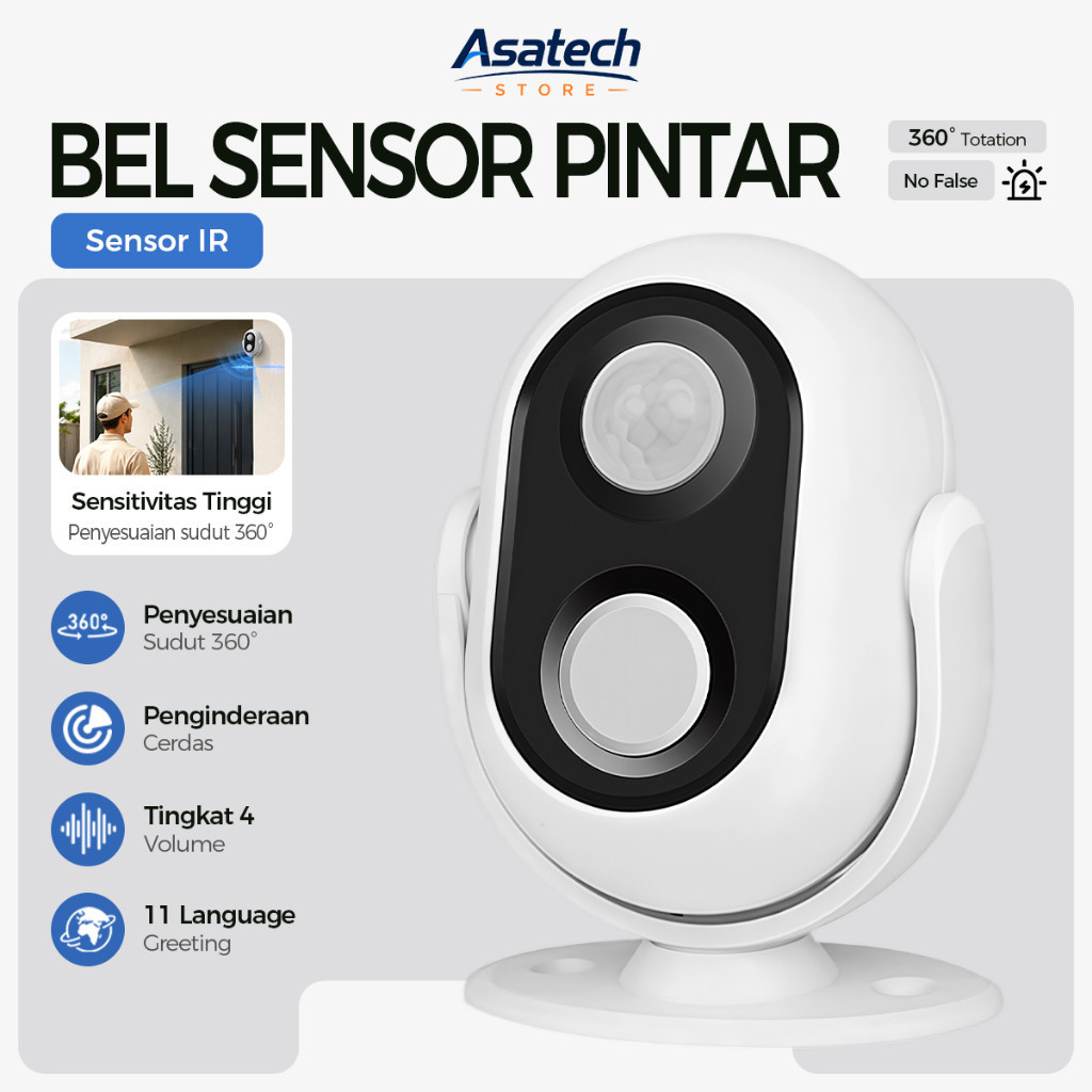 Bel Sensor Alarm Anti Maling  – Sensor Gerak Otomatis Bel Alarm Sensor Gerak Anti Maling Sensor Pint