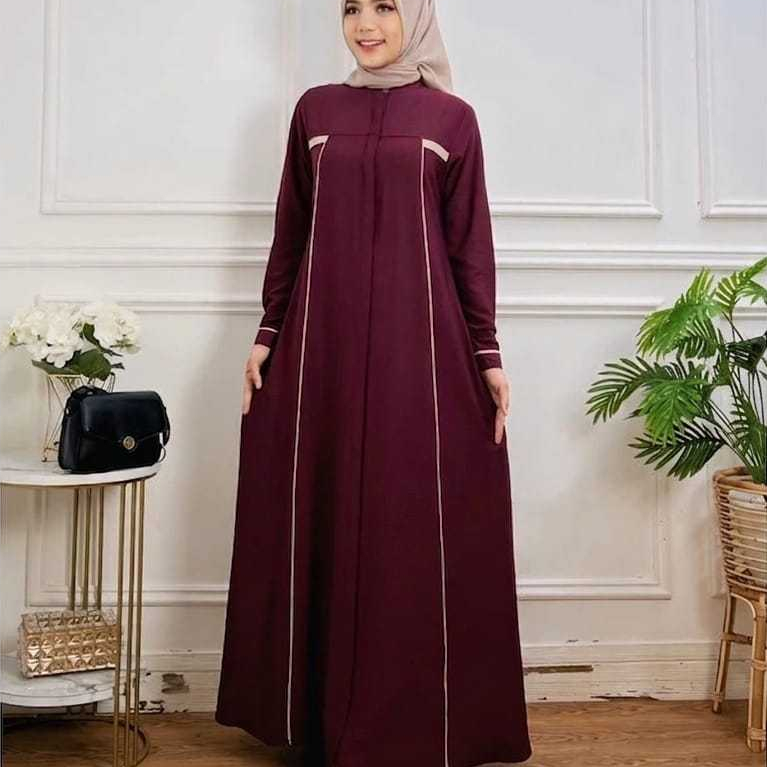 HUMAIRA DRESS | GAMIS POLOS SEMI ABAYA LINEN CRINKLE PREMIUM | GAMIS ABAYA