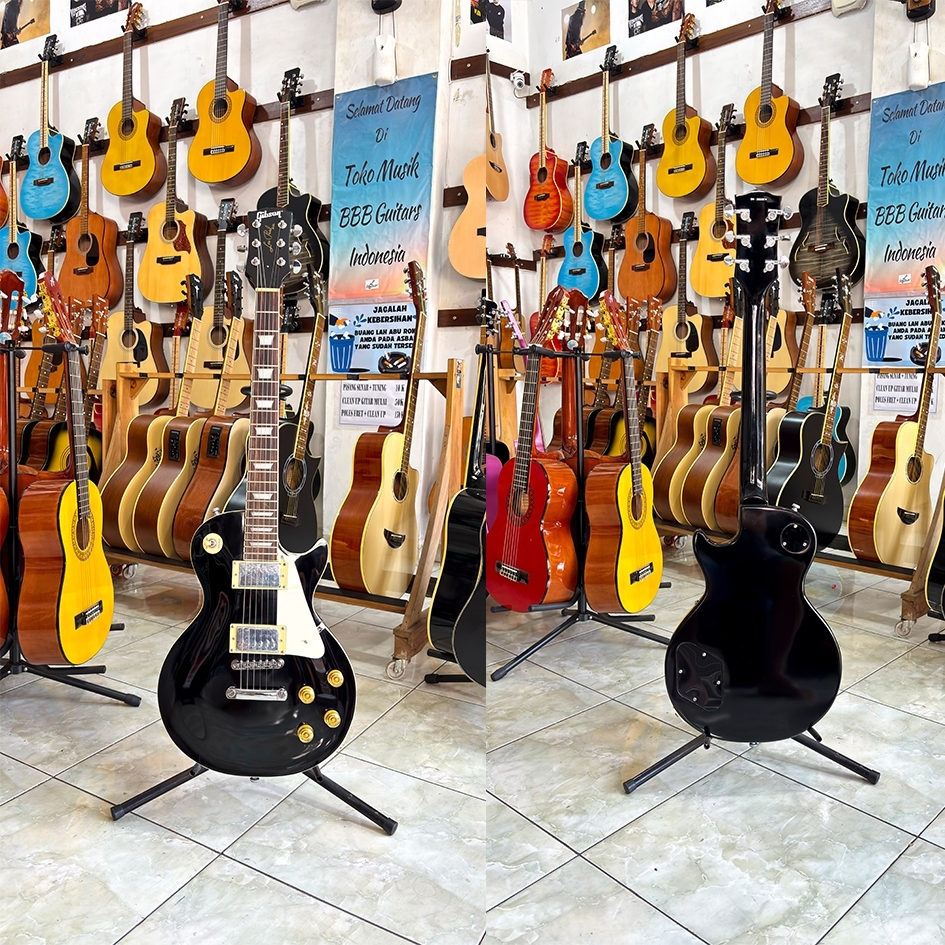 Gitar Elektrik Gibson Les Paul Standar Black Beauty Gitar Listrik Les Hitam Glossy Black Beauty