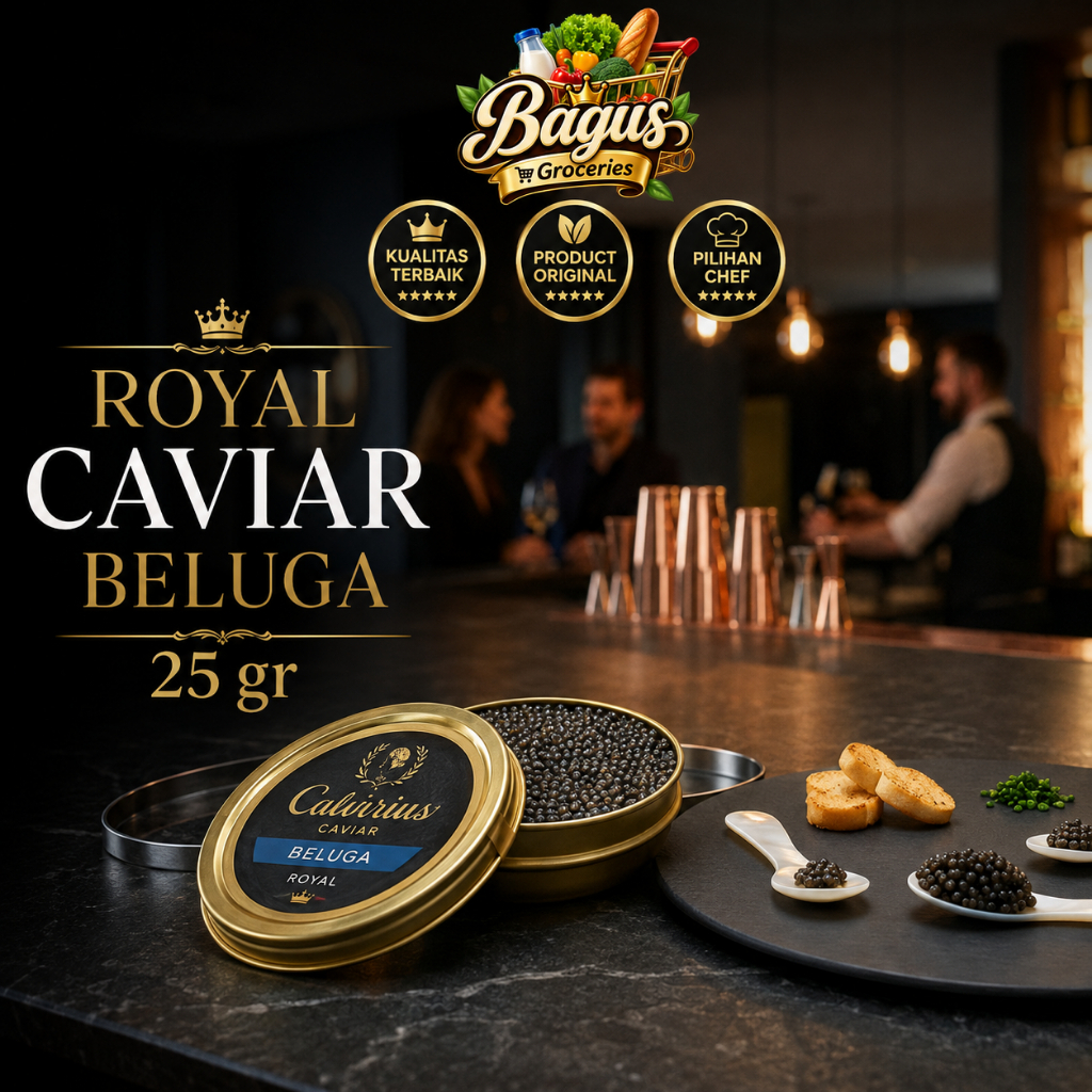 Royal Caviar CALVISIUS BELUGA | Italian Beluga Caviar - Telur ikan 25gr
