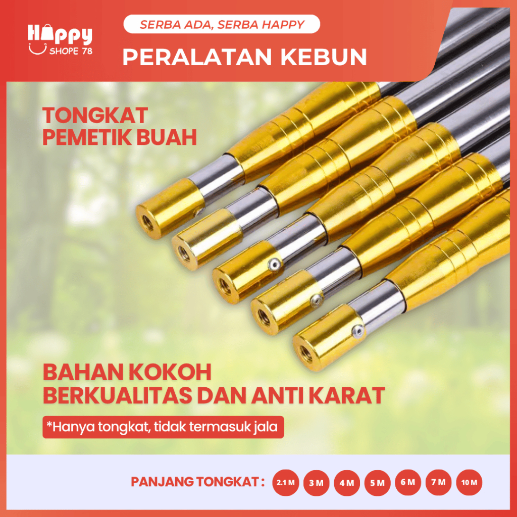 Galah Pemetik Buah Panjang Praktis 2.1M hingga 7M