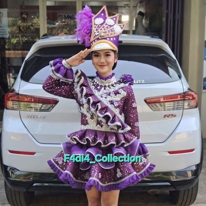 Baju Mayoret Selempang/Baju Mayoret Ungu/Baju Mayoret Wanita/Mayoret Drumband