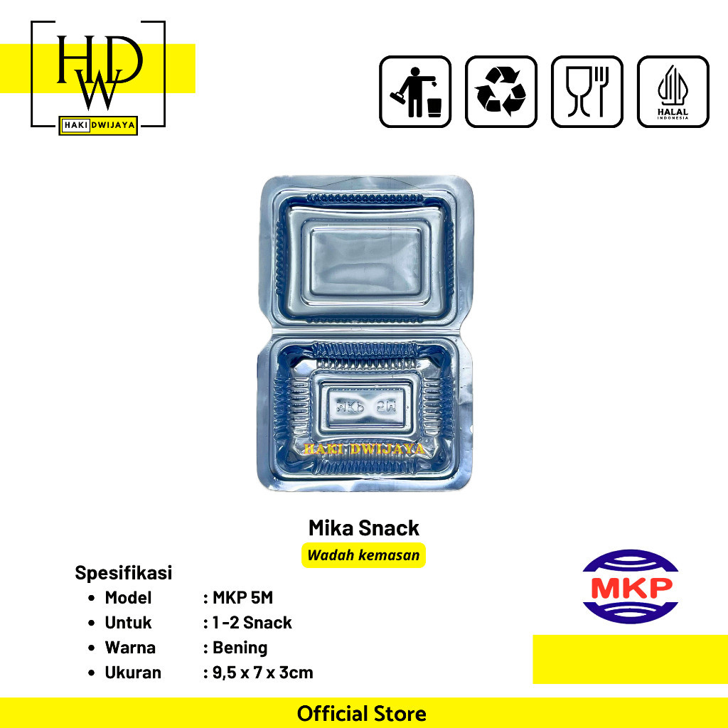 MKP 5M Kotak Mika Mika Bening untuk Snack, Kue, Cookies, Brownies & Hampers Food Grade Isi 100pcs