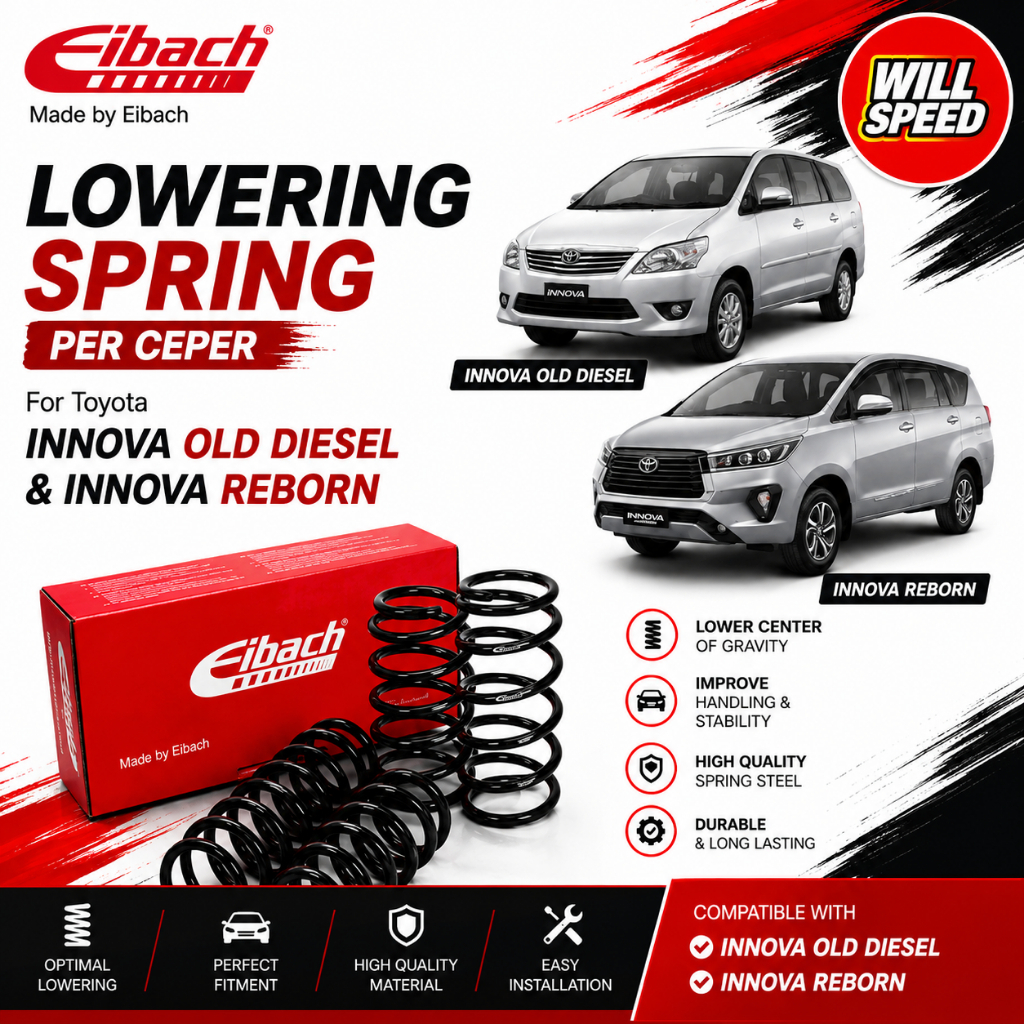 LOWERING KIT PER EIBACH INNOVA DIESEL 2GD 2KD REBORN OLD 2004-2025 1000%