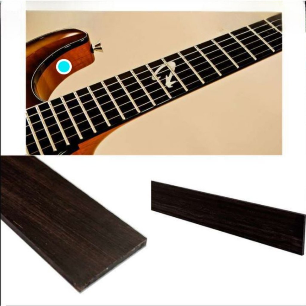Bahan Material Fretboard Fingerboard Gitar Kayu Wooden Eboni Ebony 50Cm
