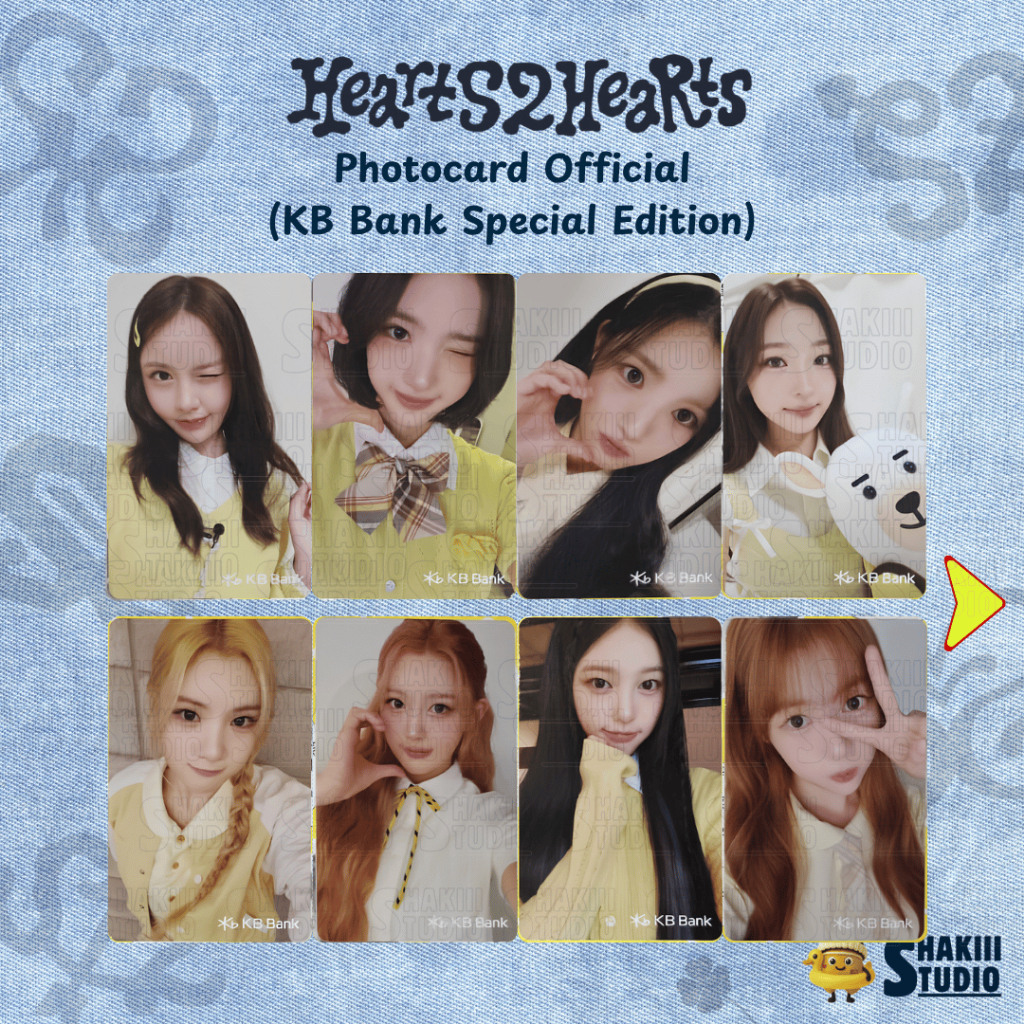 Photocard Hearts2Hearts x KB Official | Jiwoo Carmen Yuha Stella Juun A-na Ian Ye-on H2H | 100% Orig