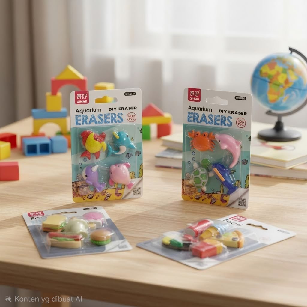 DIY Eraser Qihao Penghapus Fancy 3D Karakter Lucu