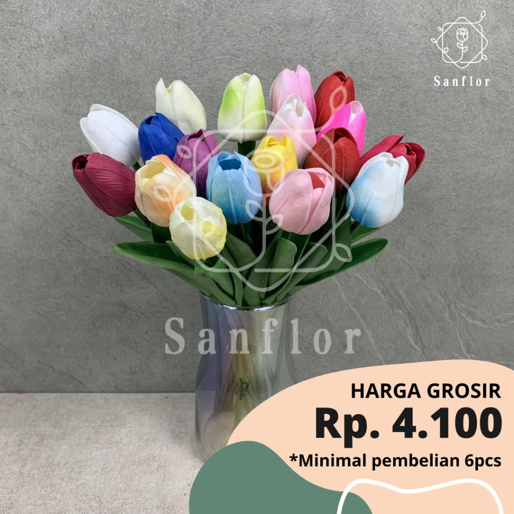 TULIP LATEX K1/ BUNGA ARTIFICIAL/ TANAMAN HIAS PLASTIK/ HIASAN PELAMINAN/ DEKORASI PERNIKAHAN