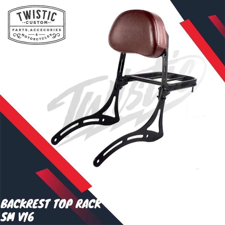Top Rack Bracket Box Tas Backrest Sandaran Belakang Motor SM Sport V16 SM V16 V 16