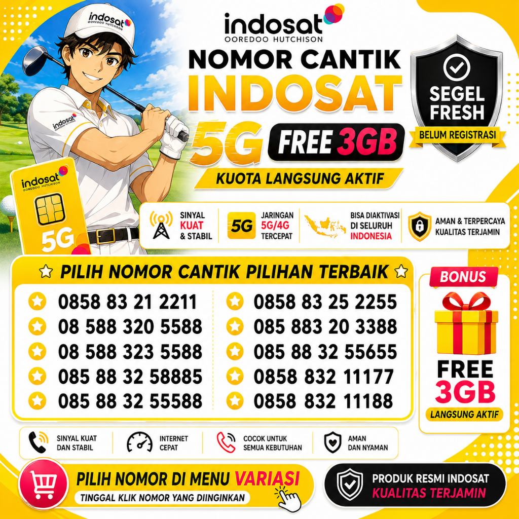 Promo Nomor Cantik Indosat 4G Support 5G | Menawan  | Free 3GB ( B13 )