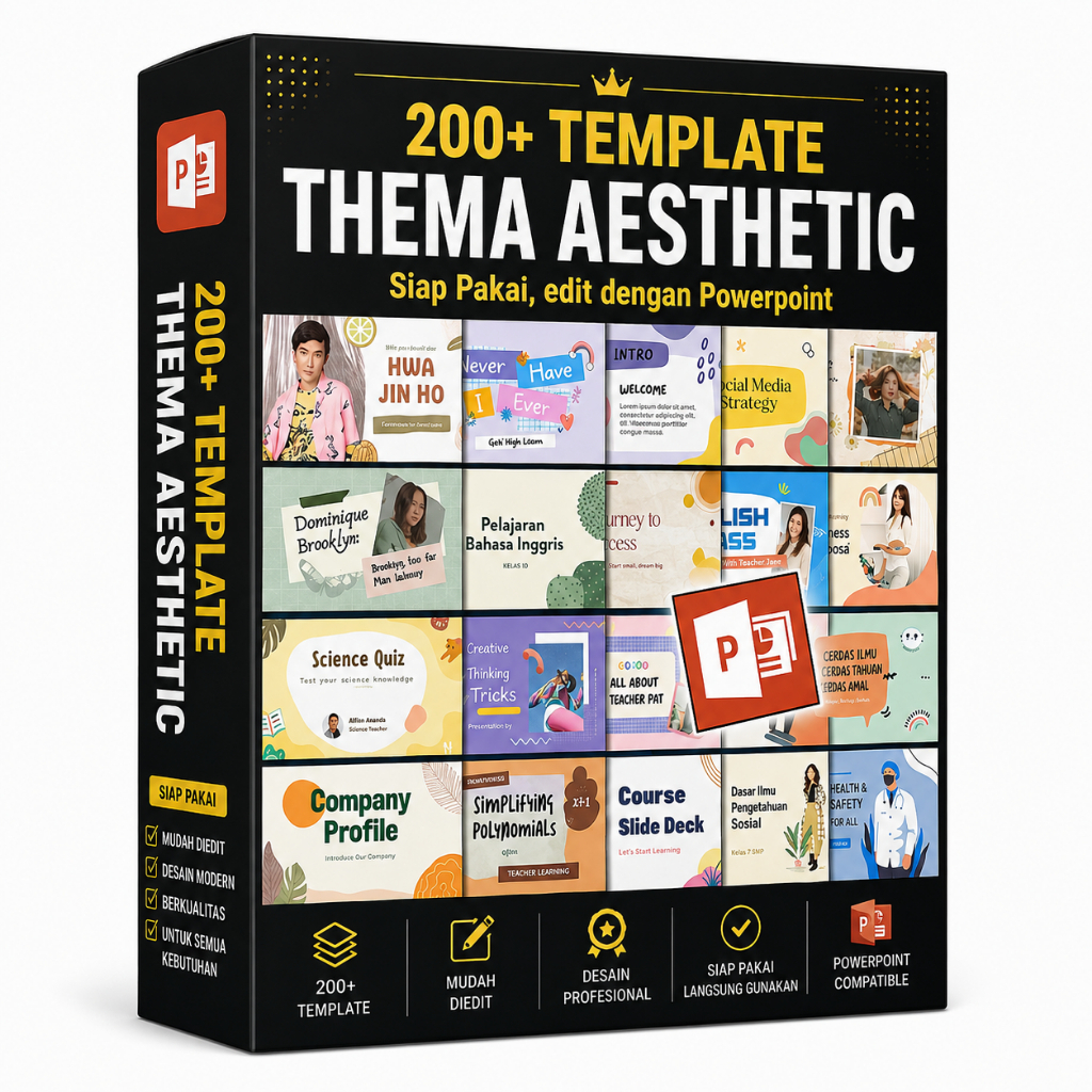 200+ Template Powerpoint PPT Aesthetic Presentasi Kekinian
