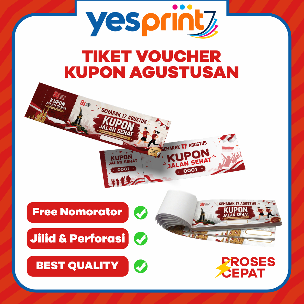 Kupon Undian Jalan Sehat / Kupon 17 Agustus / Kupon Doorprize / Kupon HUT RI
