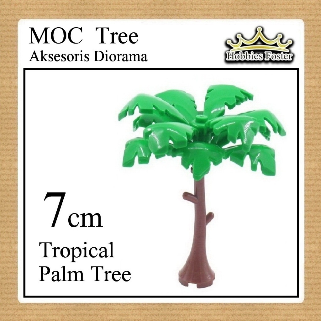 HBC Brick MOC Tree Pohon Palem / Palm Tree - Aksesoris Diorama Tumbuhan - Merakit Tanaman 0020
