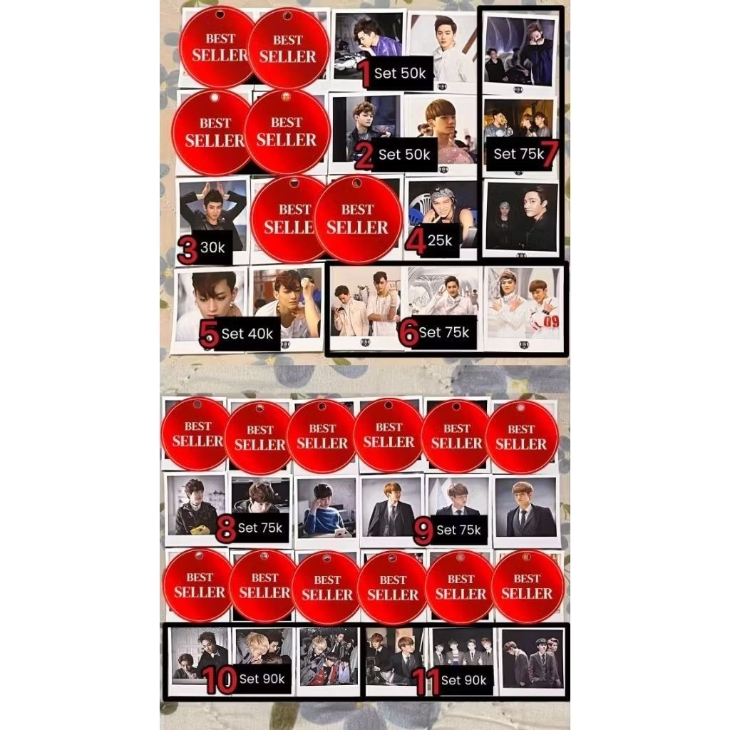 [CLEARANCE P4] EXO Xiumin Suho Lay Baekhyun Chen Chanyeol D.O Do Kyungsoo Kai Sehun Postcard Polaroi