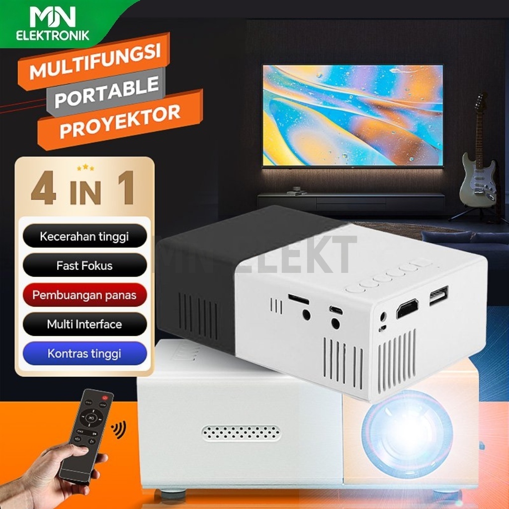 Proyektor mini YG300 Portable Led mini Proyektor hp Mini Media Player Beamer TV Movie Video Latop Ph