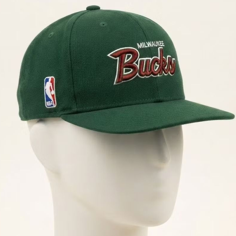 Topi Adidas Milwaukee Bucks NBA Hijau Strapback Casual Sports Cap