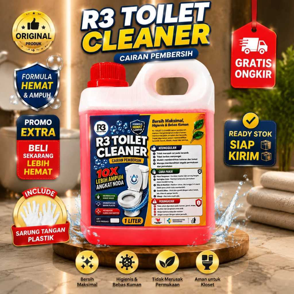 R3 Toilet cleaner / pembersih noda lantai kamar mandi membandel / pembersih WC / persih kerak toilet