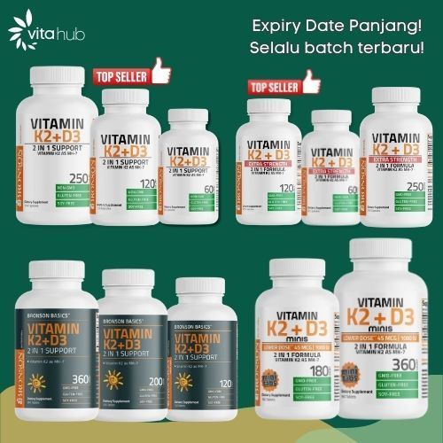 Bronson Vitamin K2 D3 5,000IU / 10,000IU / 1,000IU - D3+K2 Bronson - D3K2 / K2D3