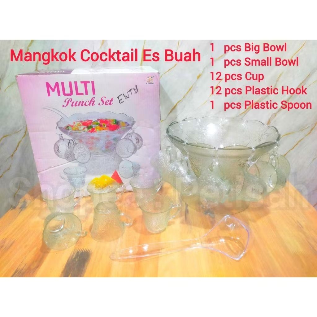 Mangkuk Cocktail Es Buah Multi Punch Set KIG DL-3200/27-5GB / Mangkuk Set Kaca Es Buah / Mangkok Bes
