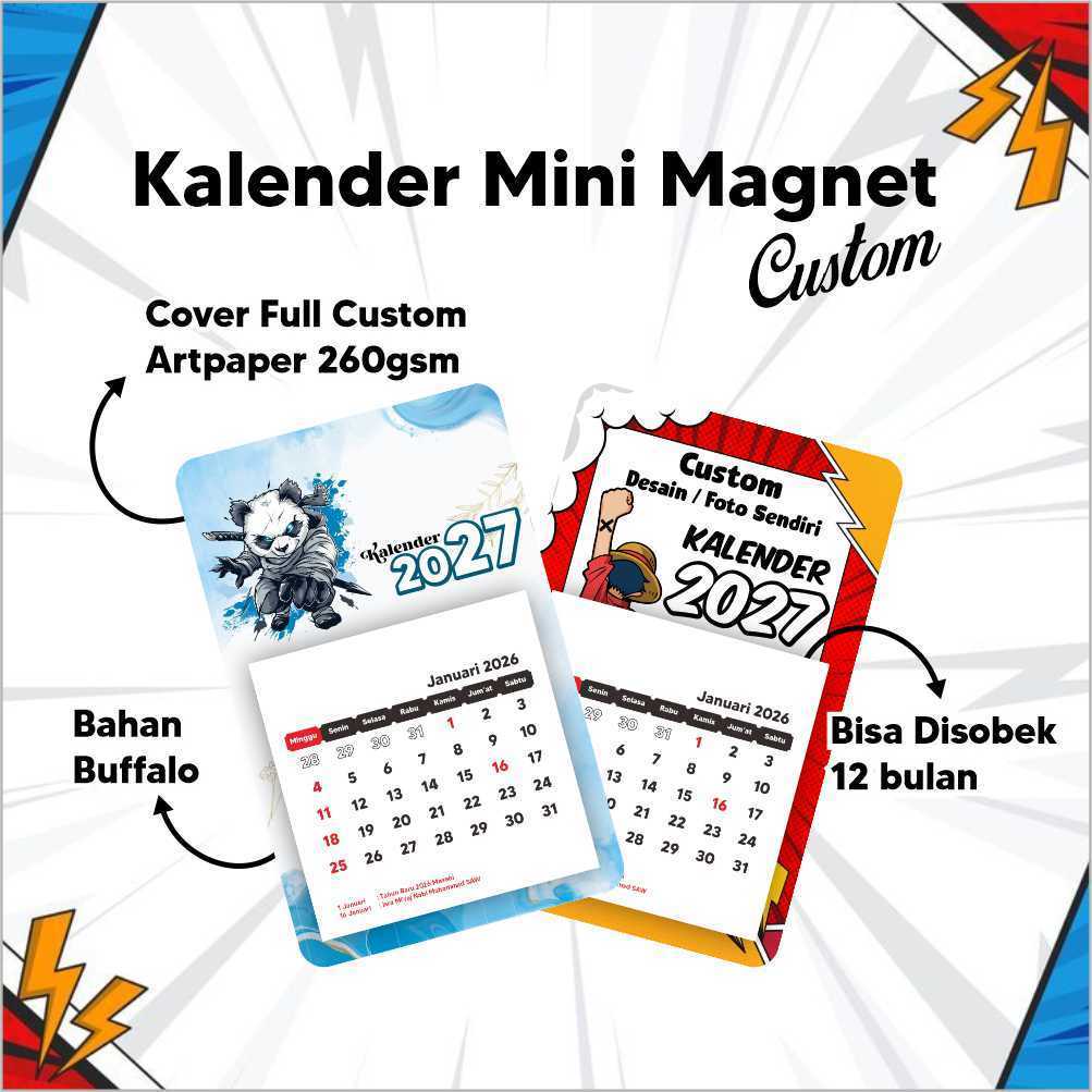 kalender mini magnet custom | kalender mini custom