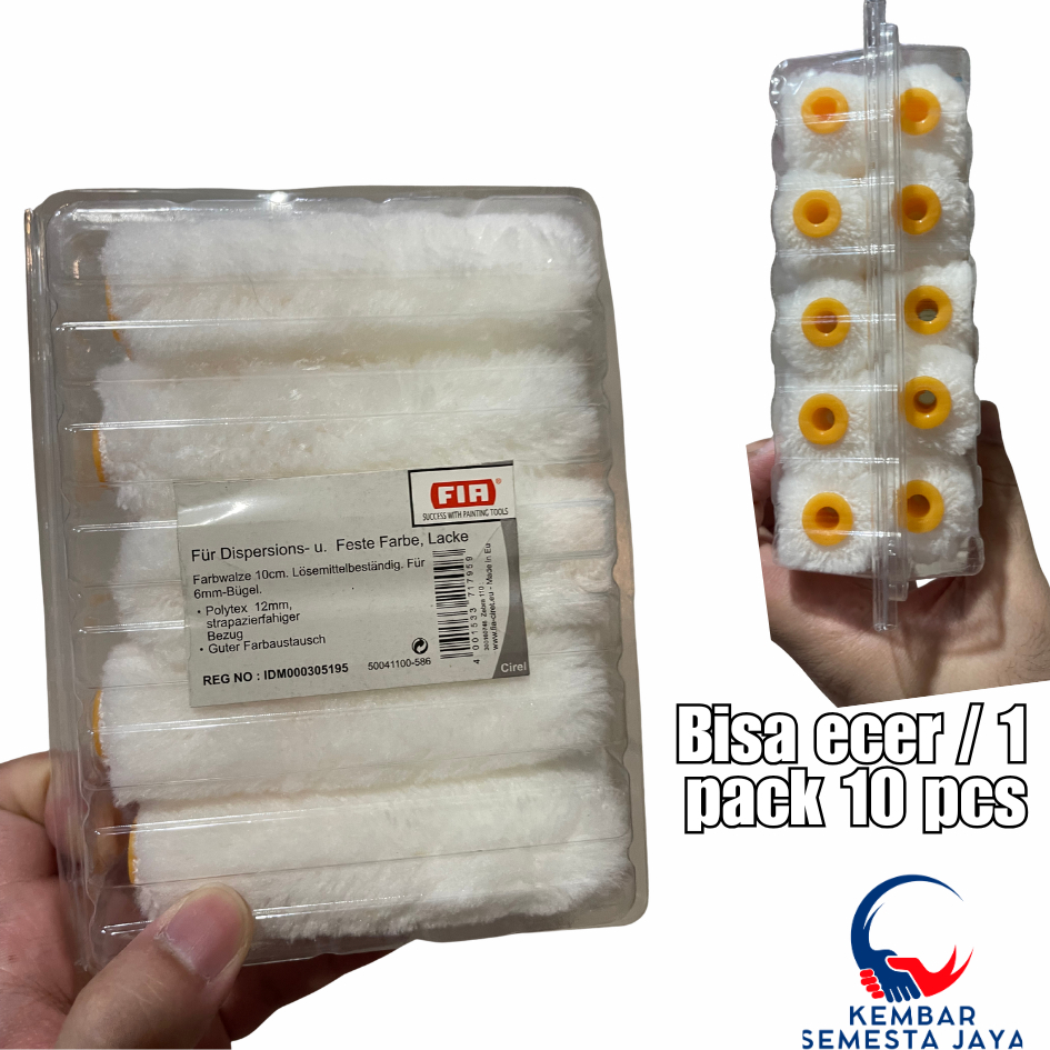 FIA ASLI Germany EU Mini Roller Kapal 4 inch Isi Ulang Refil Lebar 10 cm BULU NAP 6 MM KUAS ROLL Cat