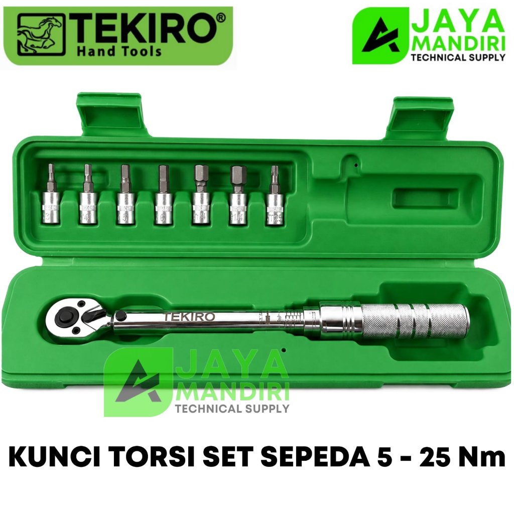 Tekiro Kunci Torsi Set Sepeda 1/4" DR Square Torsi 5 - 25 Nm Kunci Torsi Sepeda 1 Set Tekiro