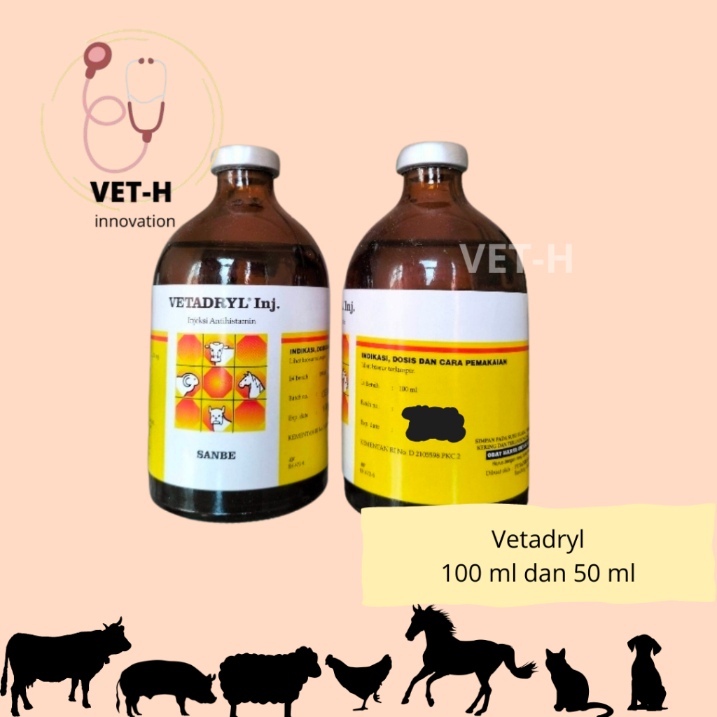 VETADRYL Inj.  - SANBE Injeksi Antihistamin / Vetadryl