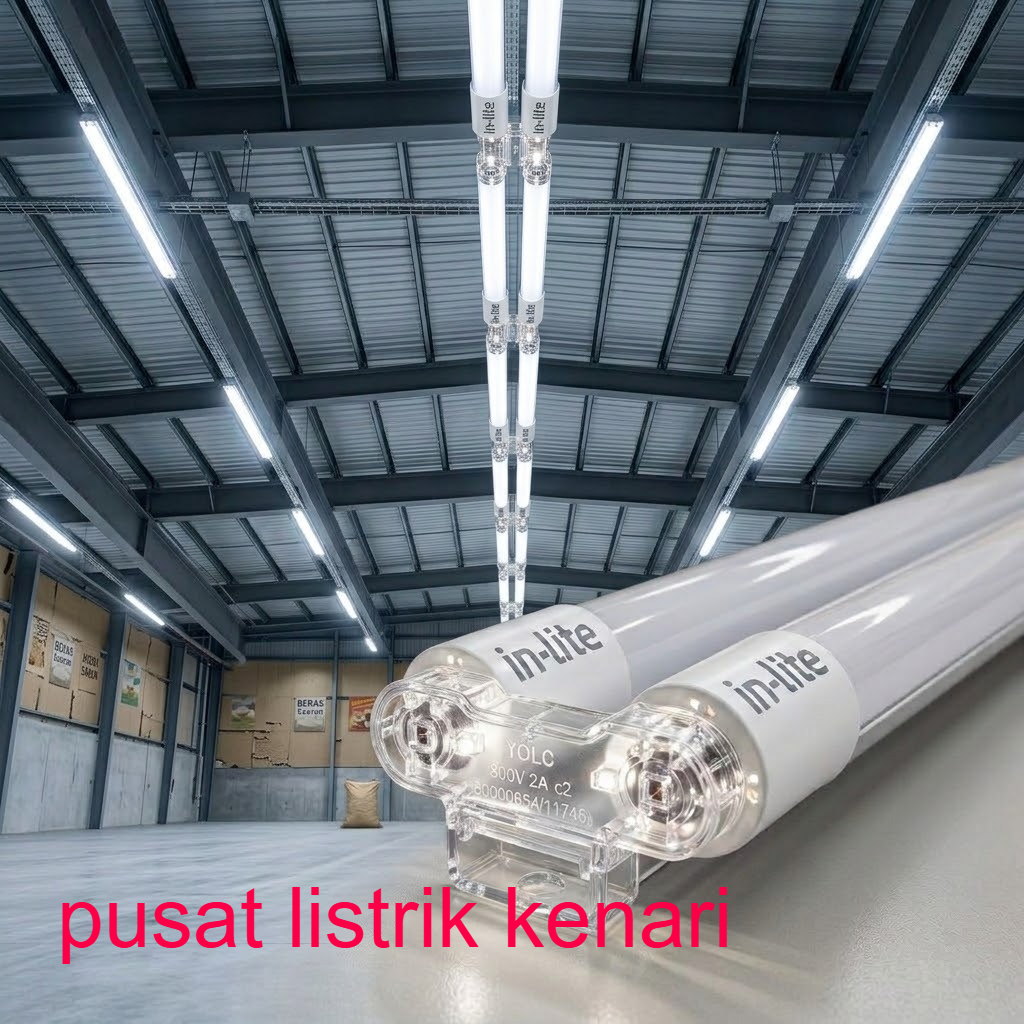 INFX004 DOUBLE TWIN KAKI 2 IN LITE / INLITE KAP TL / KAP LAMPU TL / KAP T8 LED 120CM INFX004 DOUBLE 