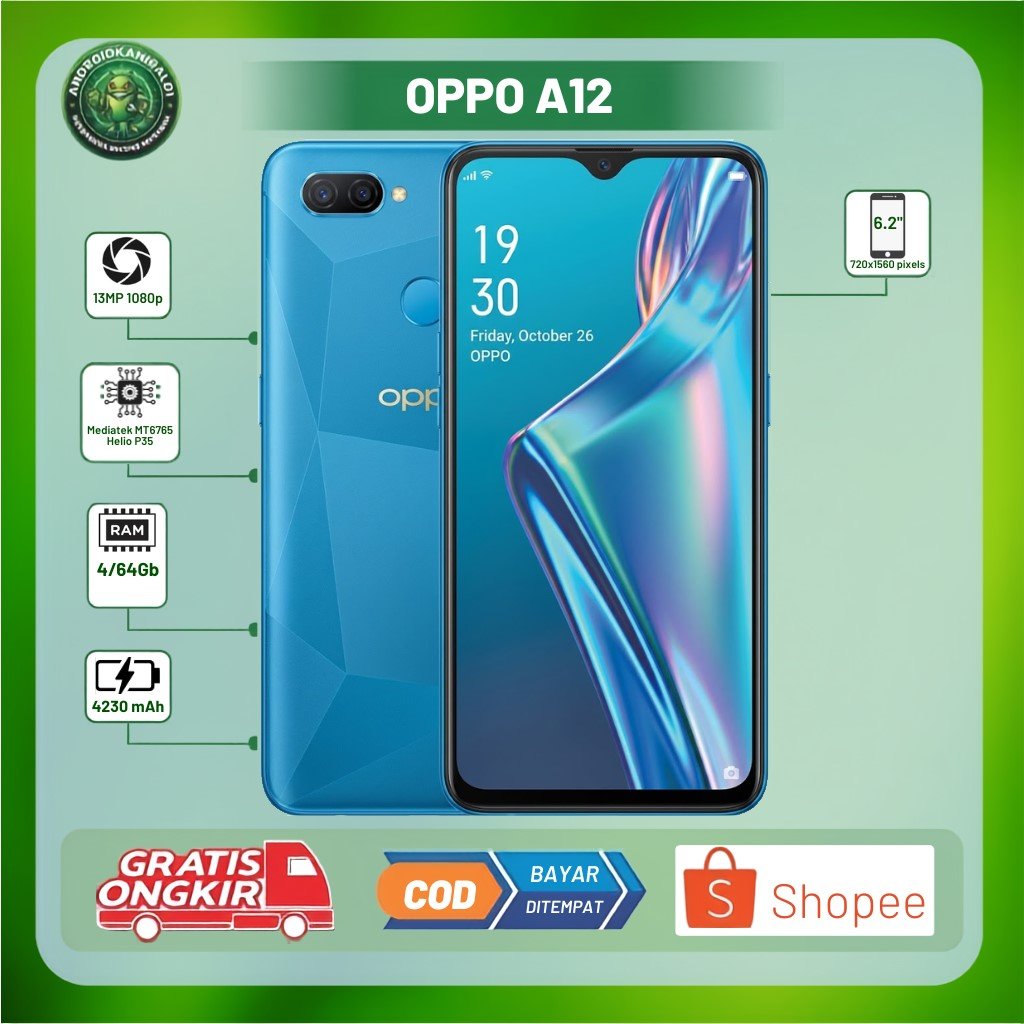 Oppo A12 Second normal Berkualitas Siap Pakai ram 3/32