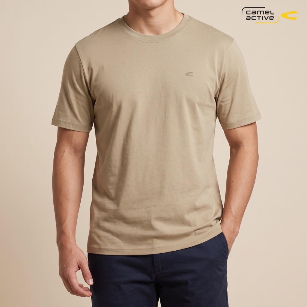 camel active Men's Soft Camel Interlock Cotton T-Shirt
