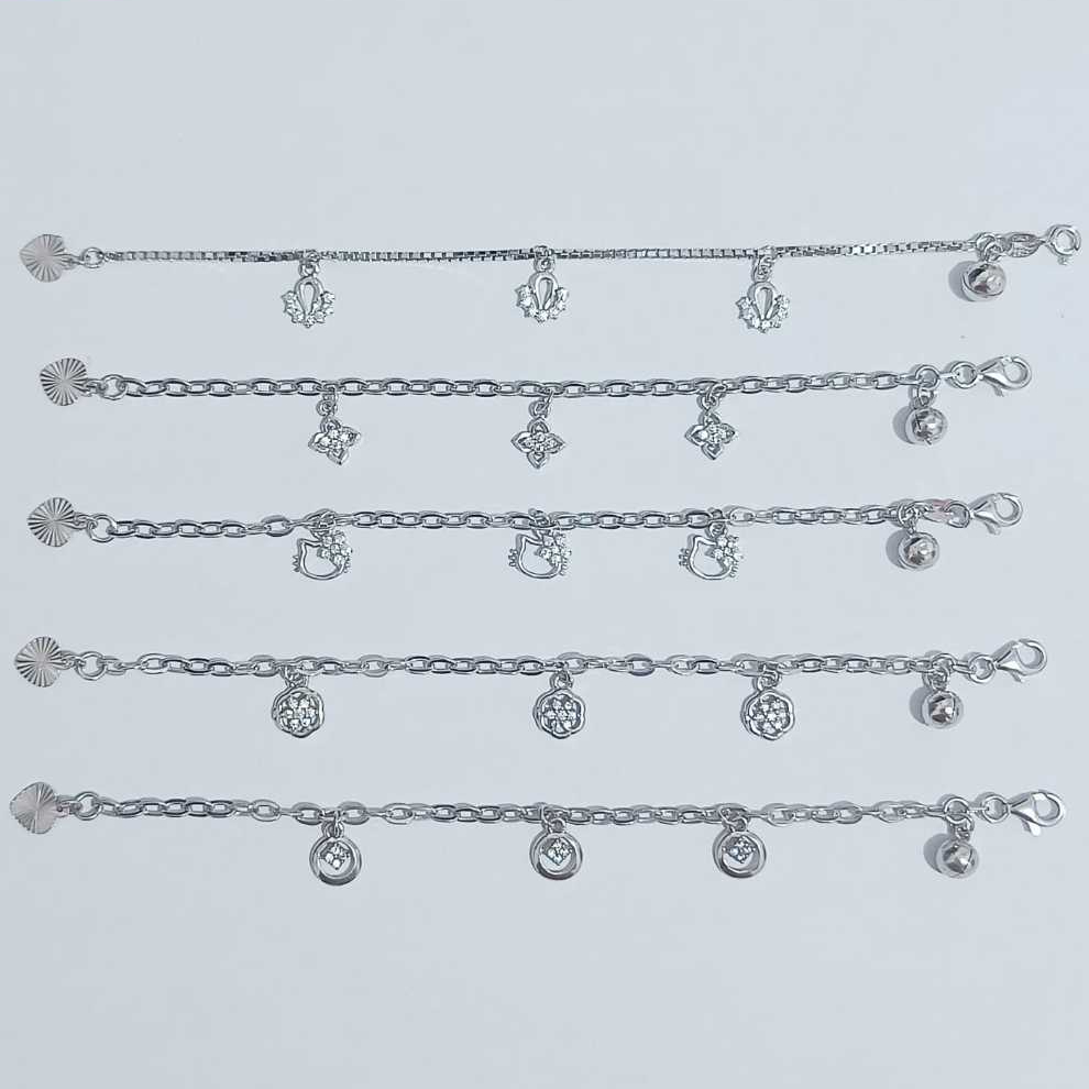 Gelang Rantai Tangan Anak & Remaja Perempuan Kerincing - Perak/Silver 925 Lapis Emas