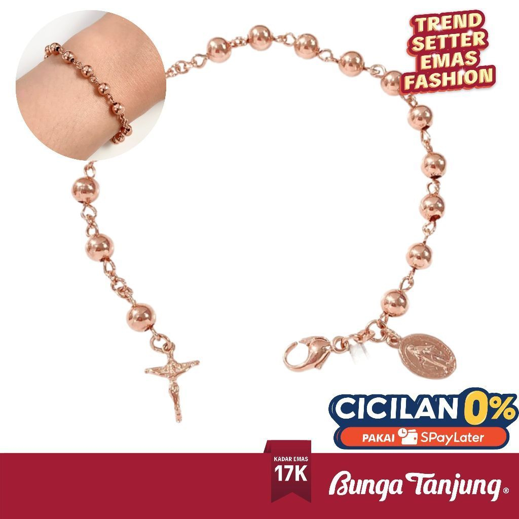 GELANG BOBBA ROSARIO - EMAS 17K - BUNGA TANJUNG GOLD