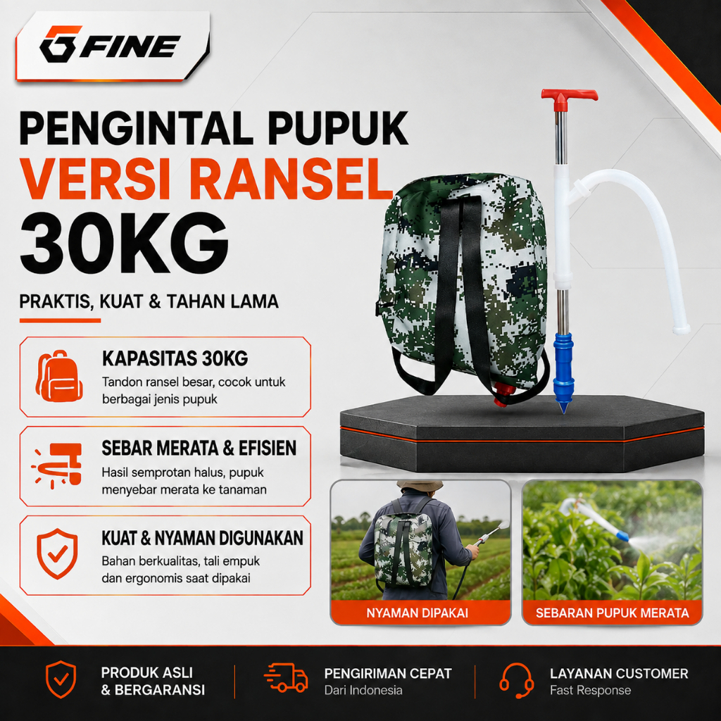30 Kg Alat pemupuk Alat Tabur pupuk Padat ckempu kocor ALAT SIRAM KOCOR TANAMAN PUPUK _Tas Ransel Ko