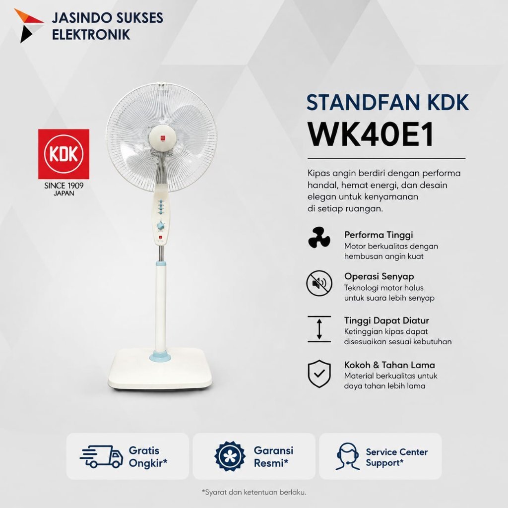 STANDFAN KDK WK40E1 KIPAS ANGIN BERDIRI STAND FAN