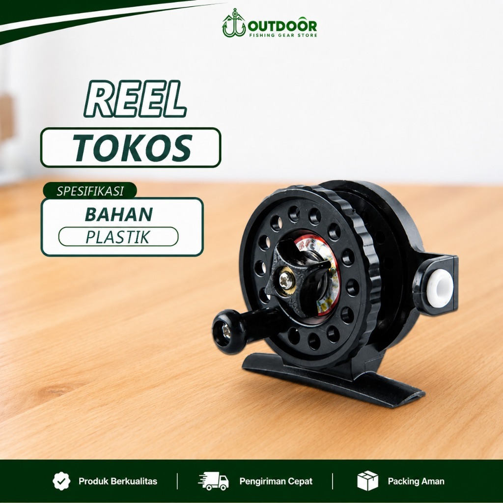 Reel Pancing Tokos Plastik Reel Fishing Spinning Manual Reel Joran Pancing Ringan Praktis - YLFX-50L