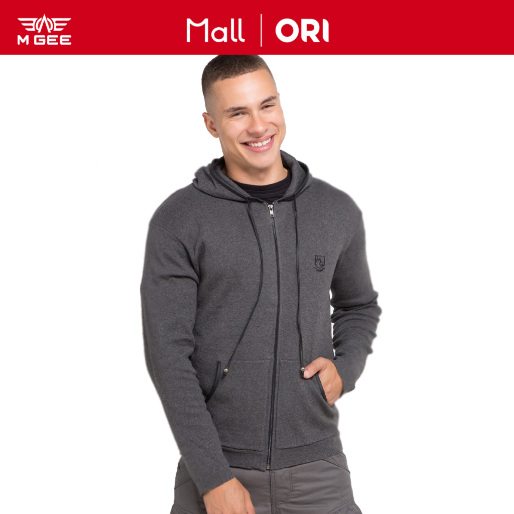 MGee Sweater Hoodie Full Zip Resleting Jumper C001 Dark Grey