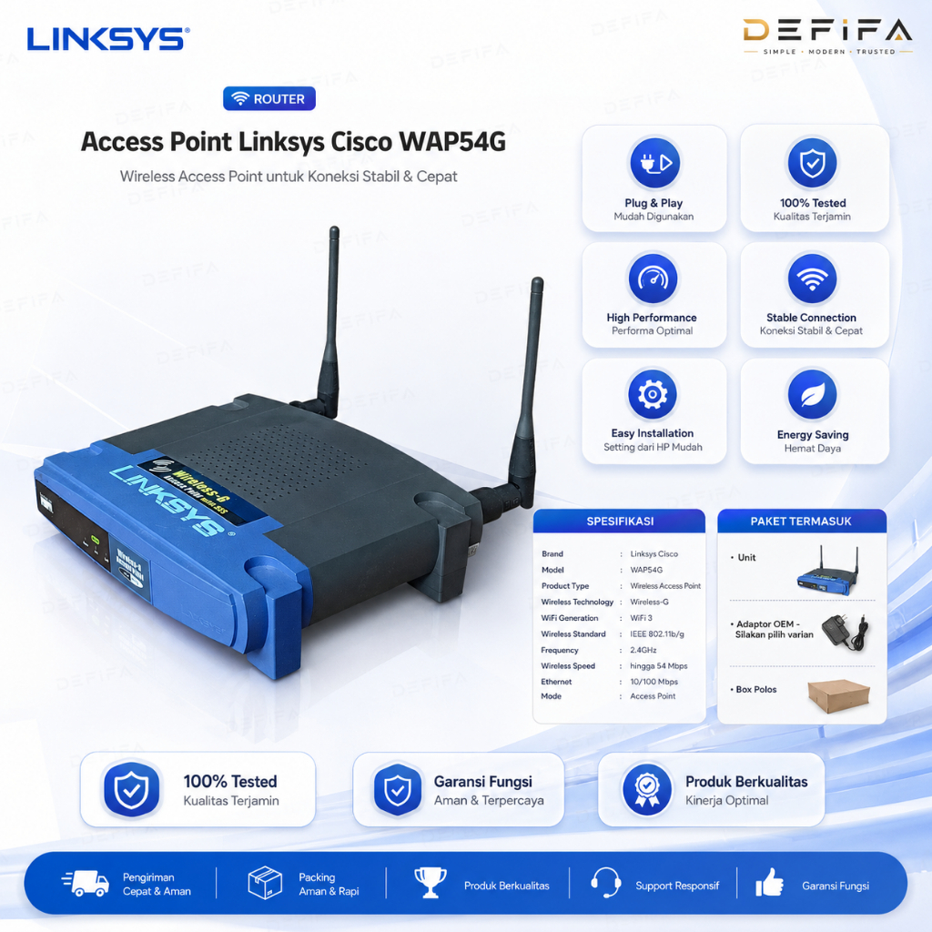Access Point Linksys Cisco WAP54G Router Wireless-G WiFi 2.4GHz