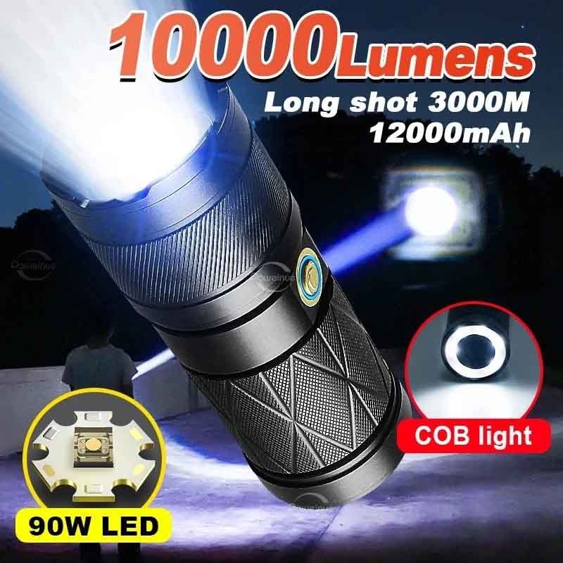 Senter Swat LED Super Terang High Power Telescopic Zoom Anti Air Waterproof Baterai Cas Tahan Lama S