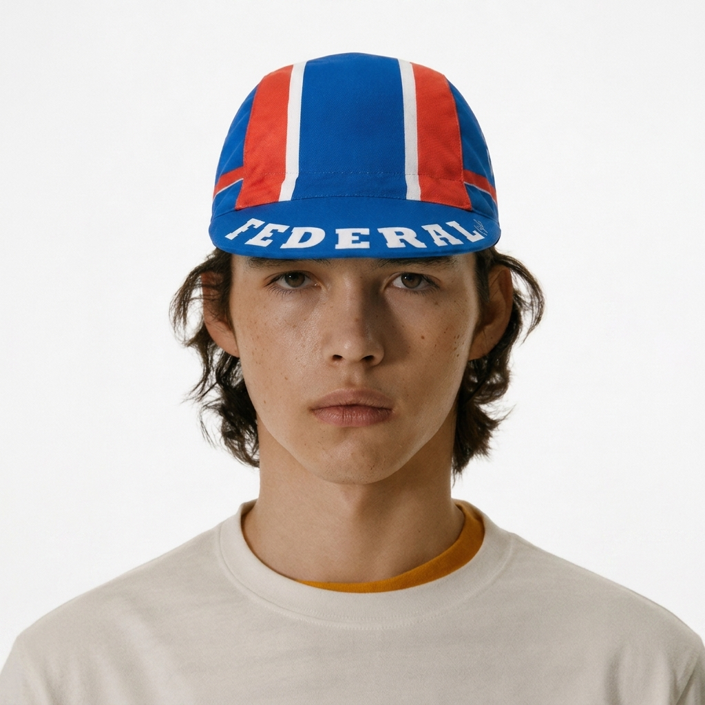 CYCLING CAP BIRU TOPI SEPEDA FEDERAL CYCLE | TOPI SEPEDA FULL PRINTING | 100% POLYESTER BERKUALITAS 