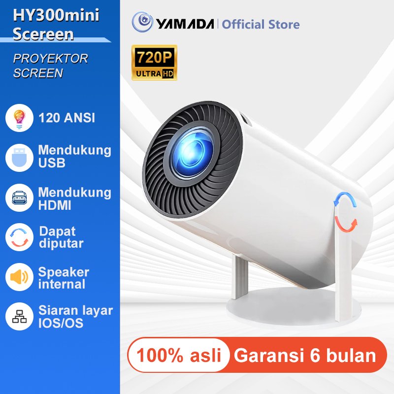 Proyektor Portabel HY300MINI Hanya untuk Screen Cast | Tanpa Sistem Android |  Proyektor Rumah untuk