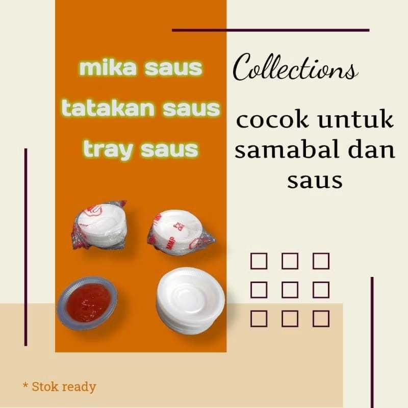 Cup Mika Sambal Kecil Isi 100/Tatakan Saus Kecil/Tempat Sambal Putih Susu/ Tempat Saus Kecil