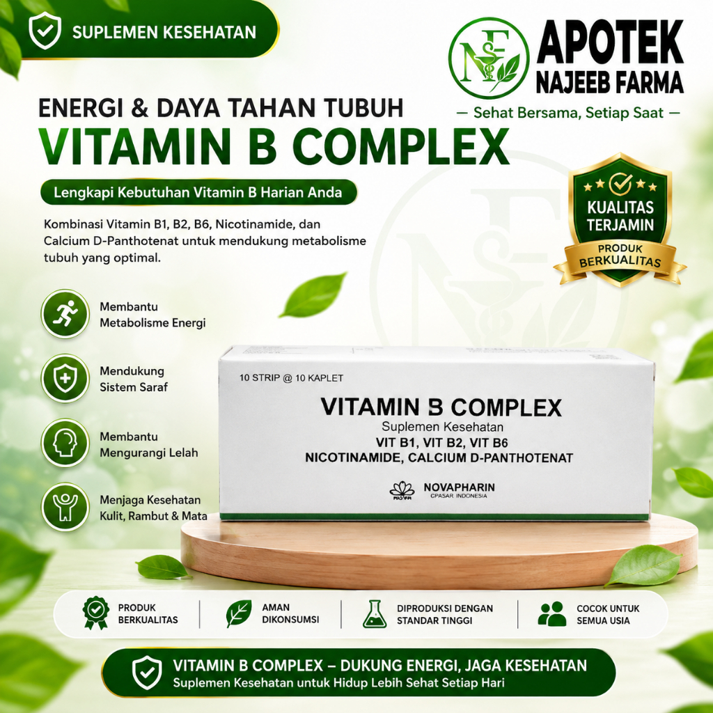 VITAMIN B COMPLEX NOVAPHARIN BOX 100 KAPLET