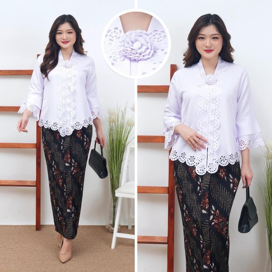 Kebaya Encim Modern Aldora Putih