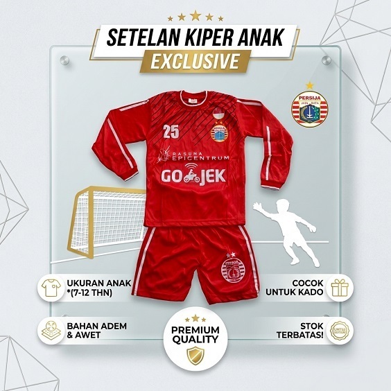 baju bola kiper persija merah/setelan baju bola kiper persija jakarta