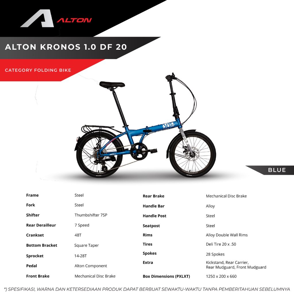 sepeda lipat 20 inch element alton kronos 1.0 df sepeda lipat