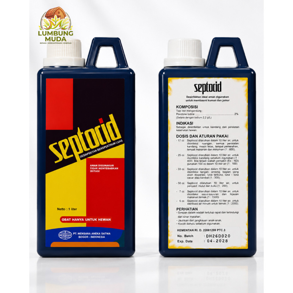 Septocid 1 Liter Desinfektan Disinfektan Anti Virus Kuman Bakteri Jamur Petenakan CRD Ecoli ND Gumbo