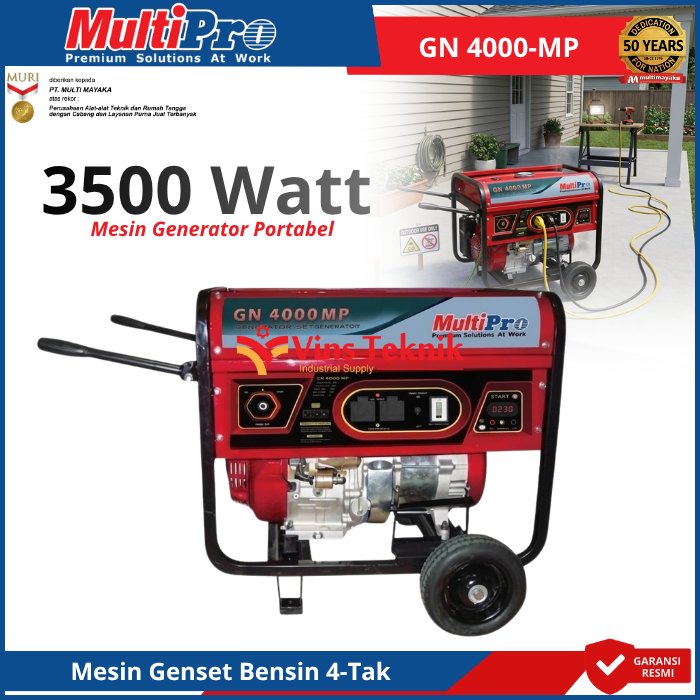 MULTIPRO GN4000-MP Generator Genset 3500Watt Mesin Genset Listrik Genset Bensin 4Tak GN 4000