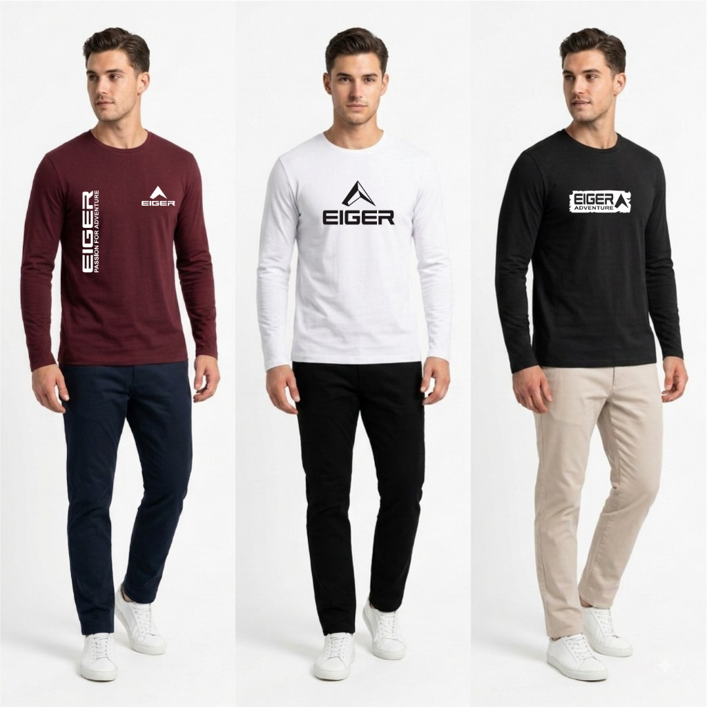 PAKET Isi 3 PCS [ Bisa COD ) Kaos Tebal Bahan Katun - Kaos Distro Cowok Cewek Branded  Kaos Lengan P