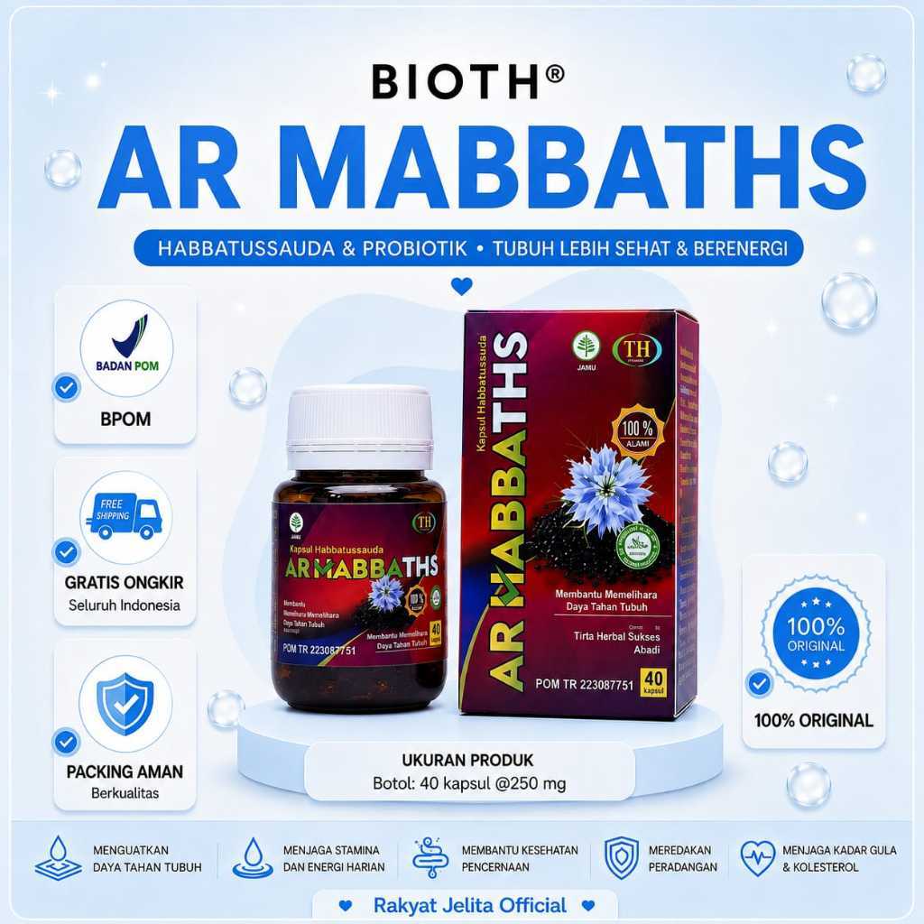 Bioth AR-HABBATS Bantu Atasi Sakit Kepala Vertigo Melancarkan Peredaran Darah | Kapsul Jinten Hitam 